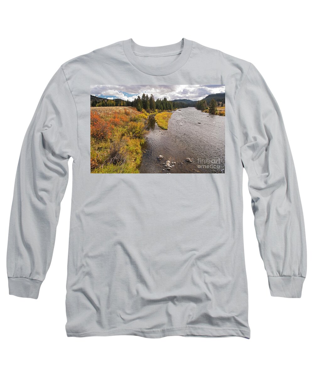 Madison River Long Sleeve T-Shirt featuring the photograph Madison River by Cindy Murphy - NightVisions