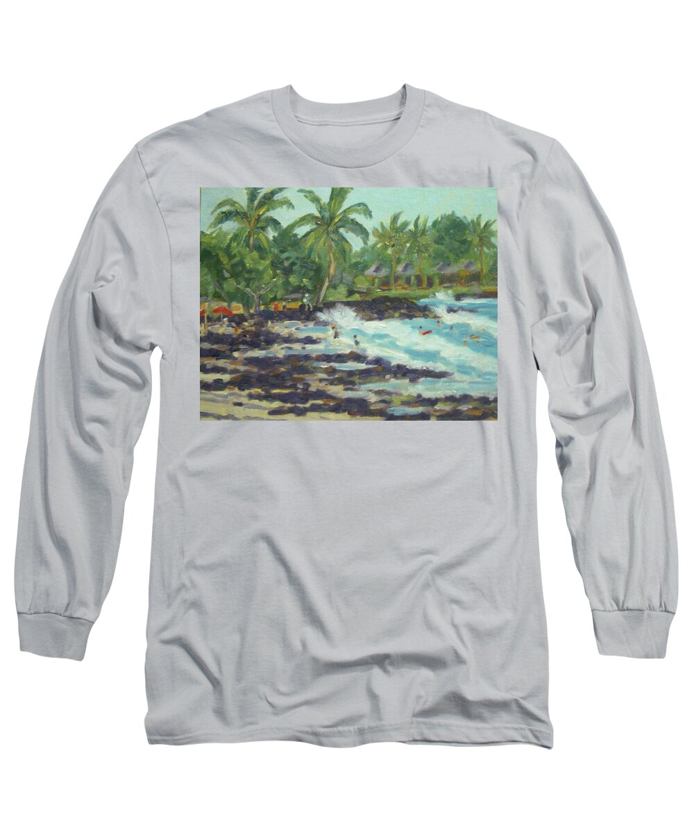 Impressionism Long Sleeve T-Shirt featuring the painting Magic Sands Beach by Stan Chraminski