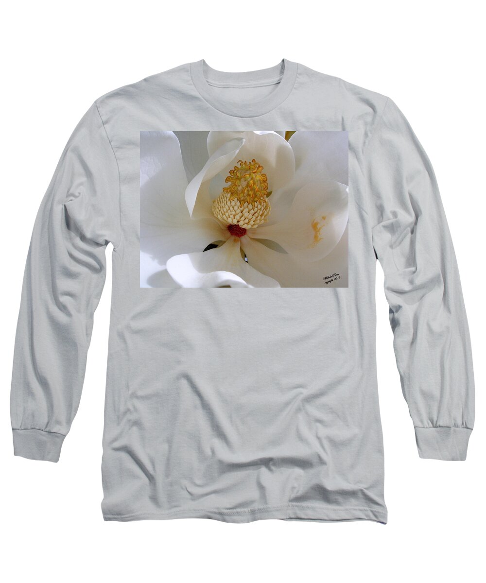 White Long Sleeve T-Shirt featuring the photograph Magnolia Happiness by Michele Penn