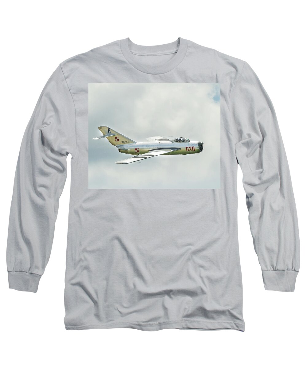 Vintage Aircraft Long Sleeve T-Shirt featuring the photograph Mig 17F Jet by Joe Granita