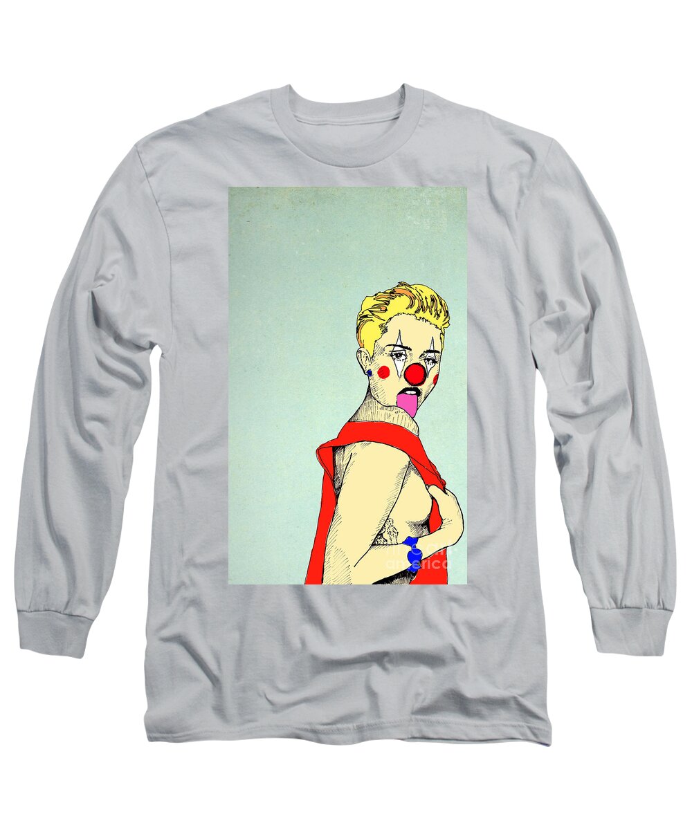 Montana Long Sleeve T-Shirt featuring the digital art Miley Cyrus by Jason Tricktop Matthews