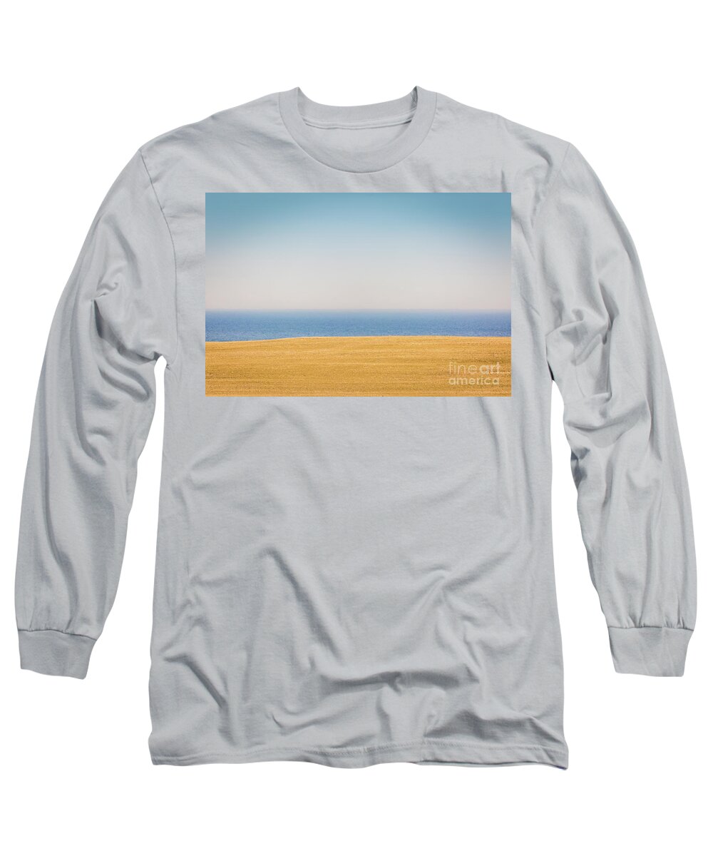 Blue Long Sleeve T-Shirt featuring the photograph Minimal Lake Ontario by Roger Monahan