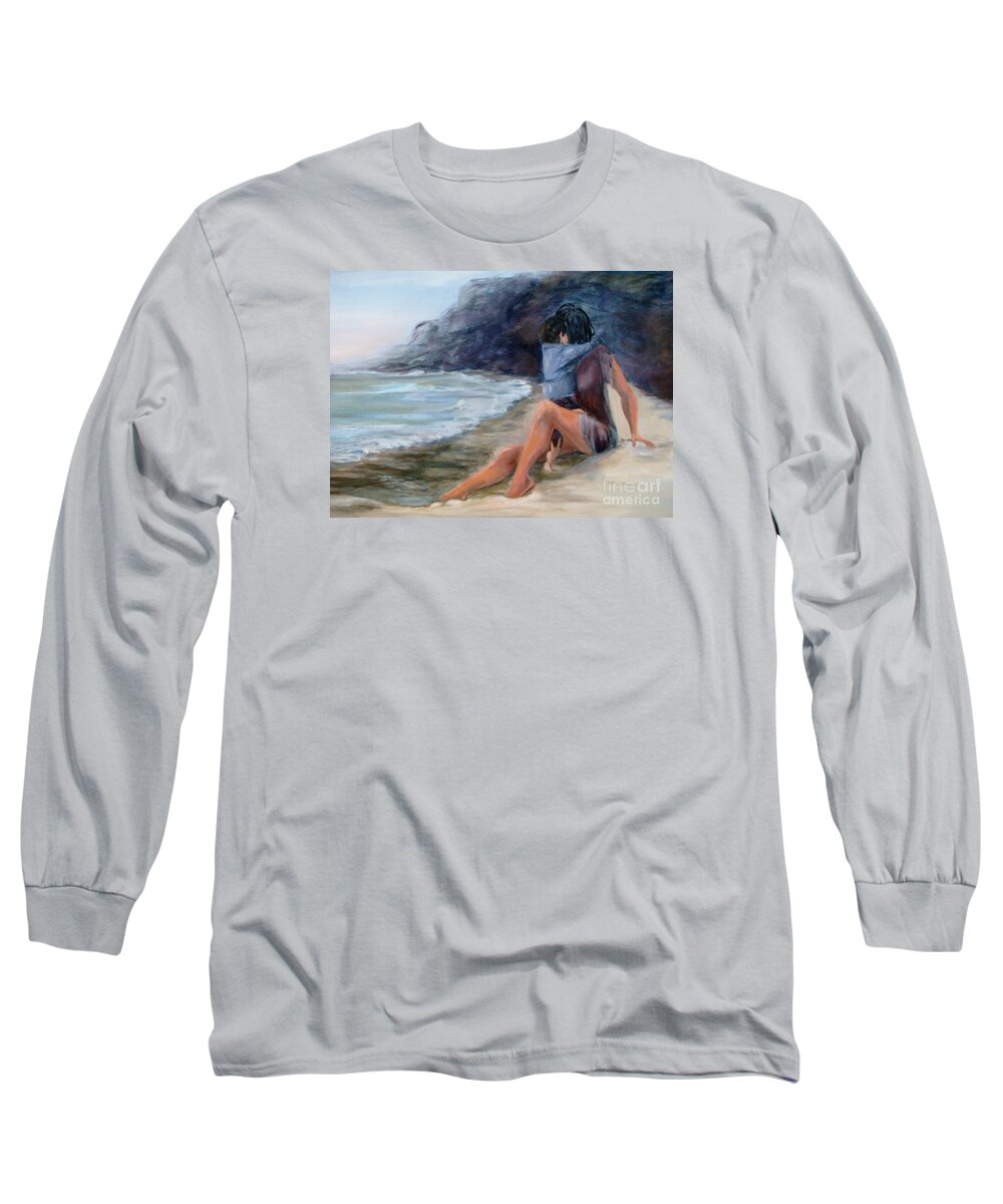 Figures Long Sleeve T-Shirt featuring the painting Mom, We Made It by Patricia Kanzler