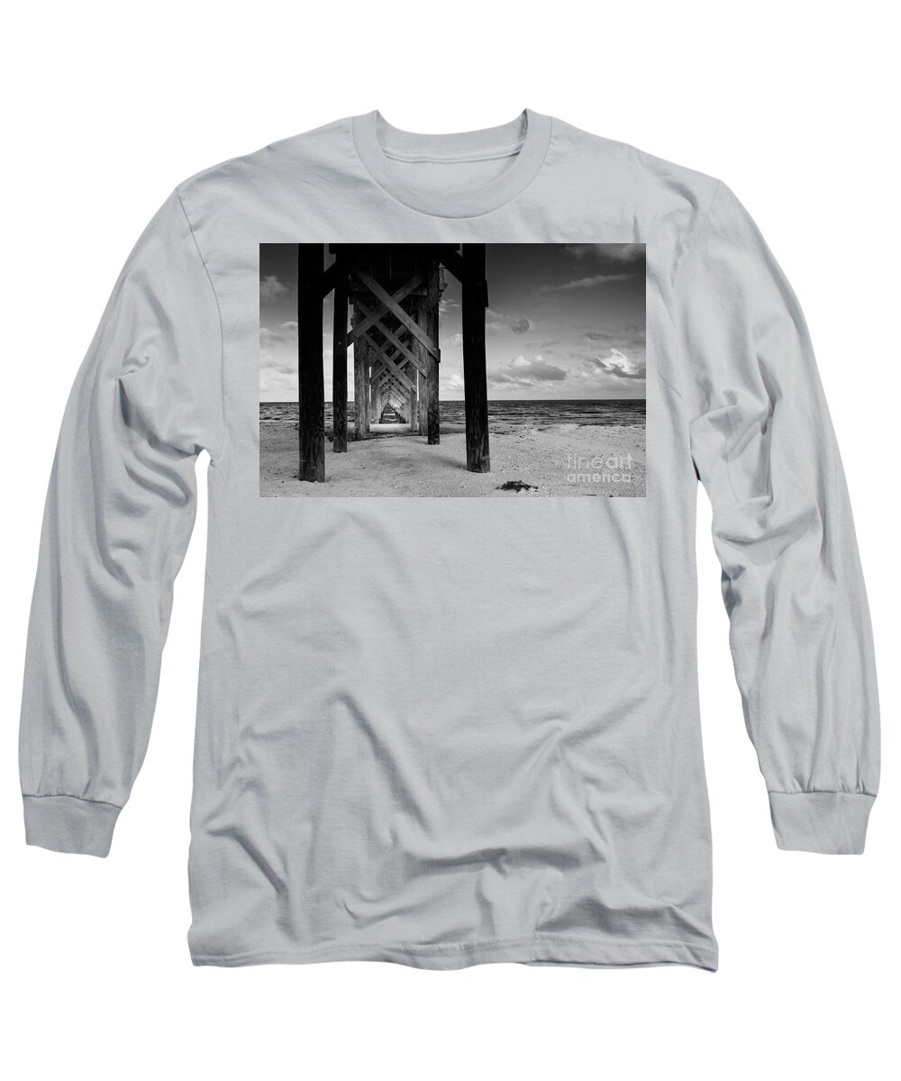 Moon Long Sleeve T-Shirt featuring the photograph Moon Deck by Metaphor Photo