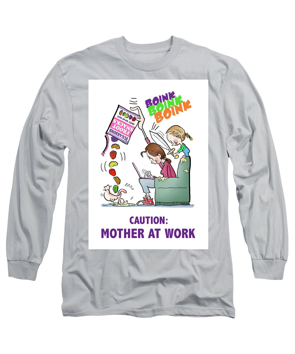 Mom Long Sleeve T-Shirt featuring the digital art Mother At Work by Mark Armstrong