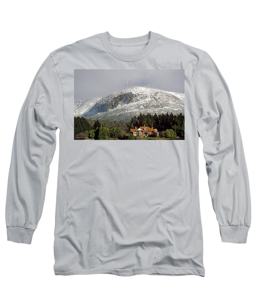Mt Wellington Long Sleeve T-Shirt featuring the photograph Mt Wellington Snow Beauty by Anthony Davey