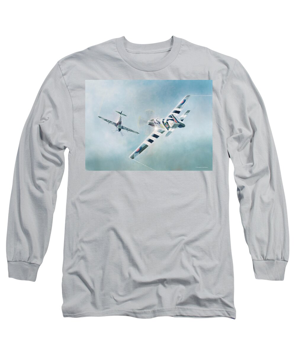 P-51 Long Sleeve T-Shirt featuring the painting Mustang Mark 3 by Douglas Castleman