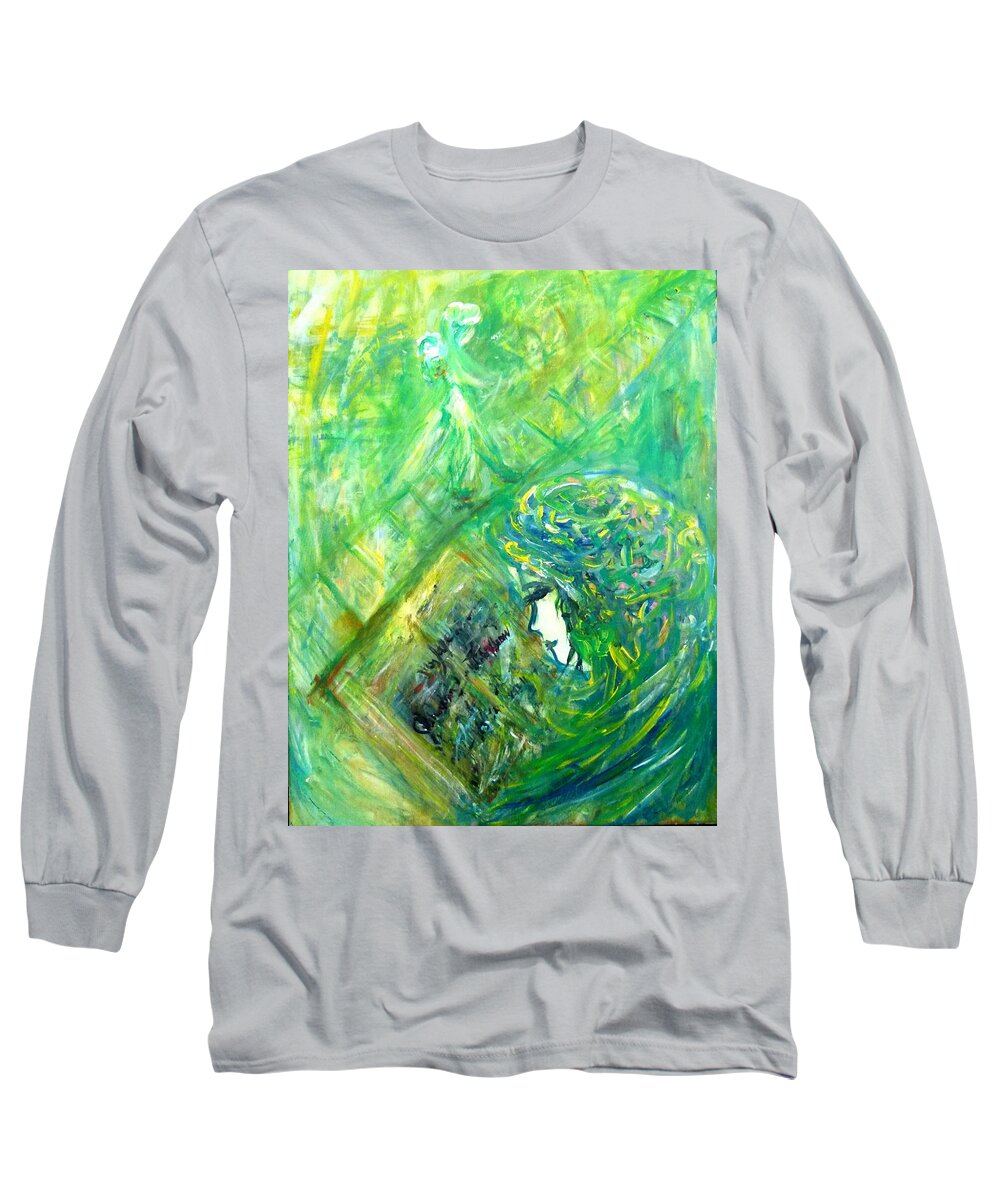  Long Sleeve T-Shirt featuring the painting My book by Wanvisa Klawklean