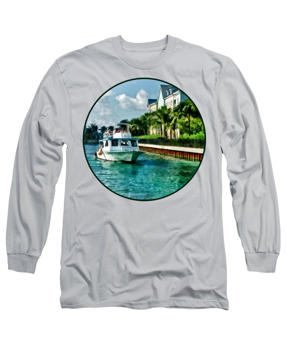 Nassau Long Sleeve T-Shirt featuring the photograph Bahamas - Ferry to Paradise island by Susan Savad