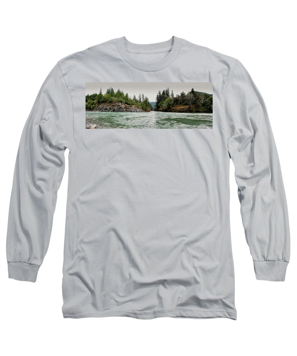 Del Norte County Long Sleeve T-Shirt featuring the photograph North Fork and Middle Fork of Smith River by Betty Depee