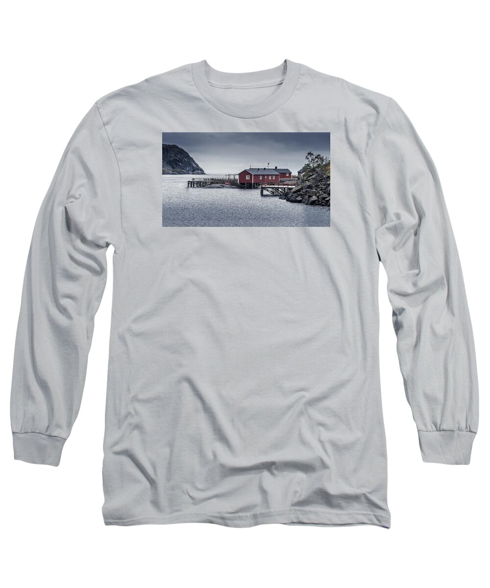 Autumn Long Sleeve T-Shirt featuring the photograph Nusfjord Rorbu by James Billings