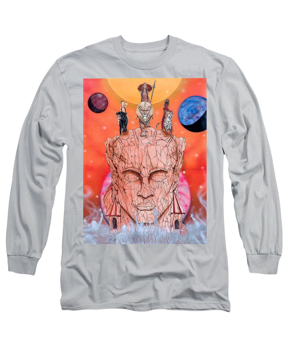 Motion Long Sleeve T-Shirt featuring the mixed media Odyssey of Desire by Demitrius Motion Bullock