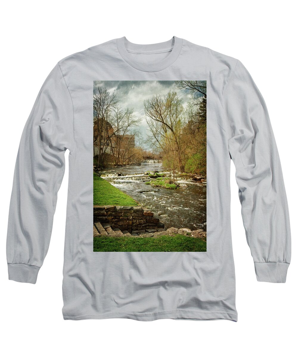 Old Mill On The River Long Sleeve T-Shirt featuring the photograph Old Mill on the River by Susan McMenamin