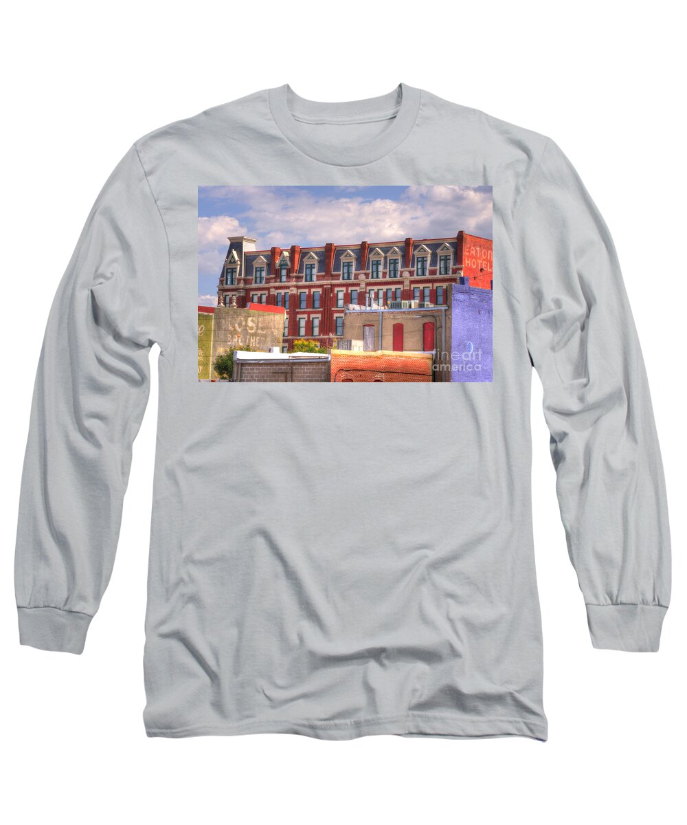 America Long Sleeve T-Shirt featuring the photograph Old Town Wichita Kansas by Juli Scalzi
