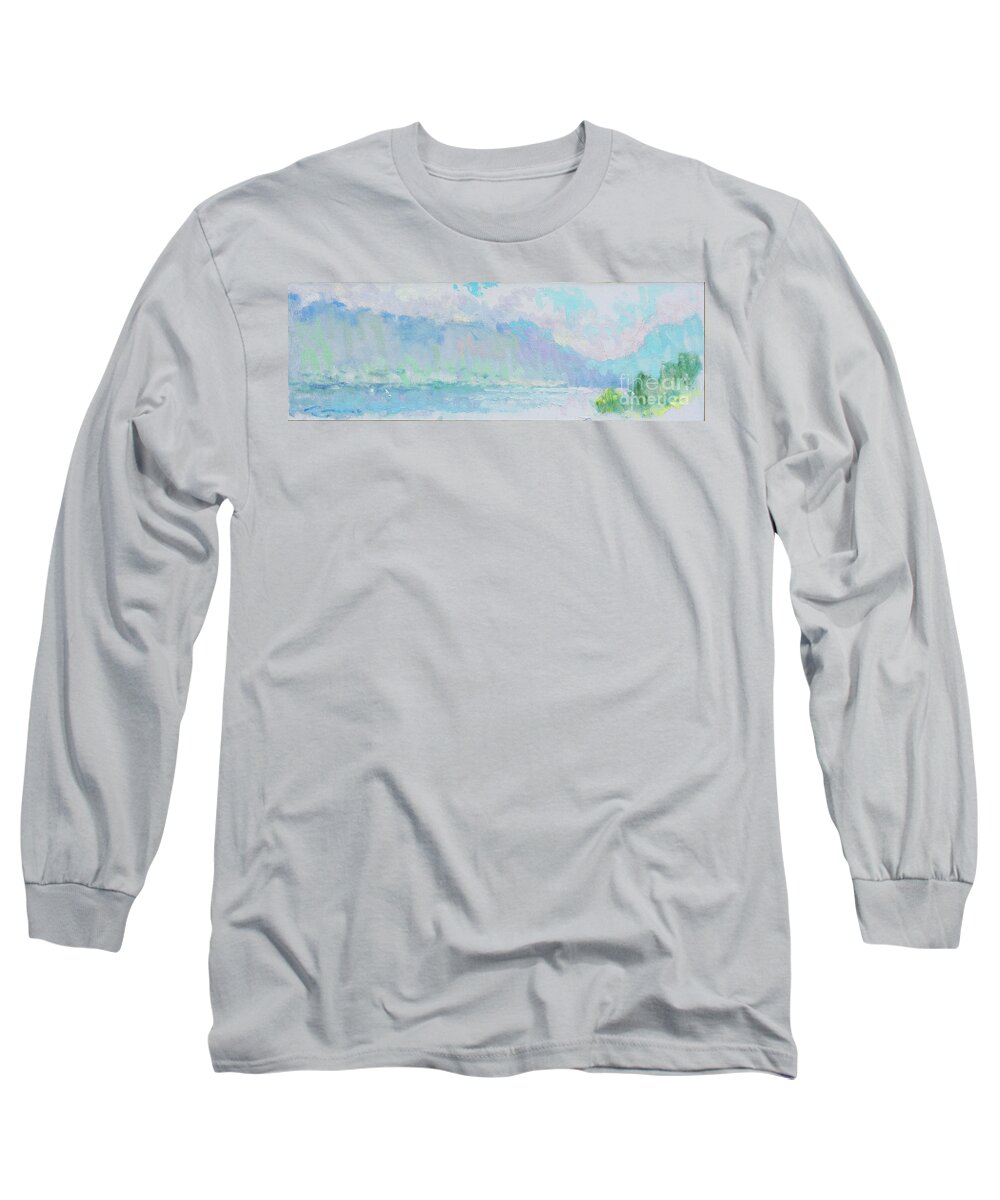 Lake Painting Long Sleeve T-Shirt featuring the painting Sunday Kisses by Jerry Fresia