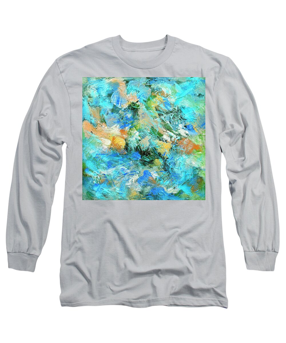 Abstract Long Sleeve T-Shirt featuring the painting Orinoco by Dominic Piperata