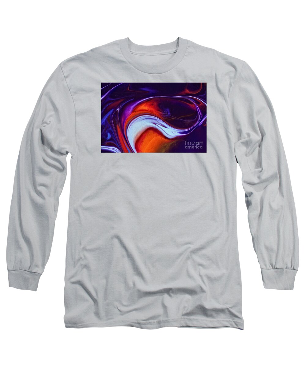 Abstract Long Sleeve T-Shirt featuring the painting Passing By by Patti Schulze