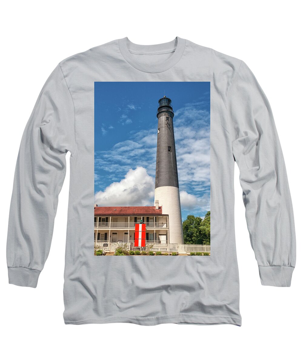 Functional Lighthouse Long Sleeve T-Shirt featuring the photograph Pensacola Lighthouse by Victor Culpepper