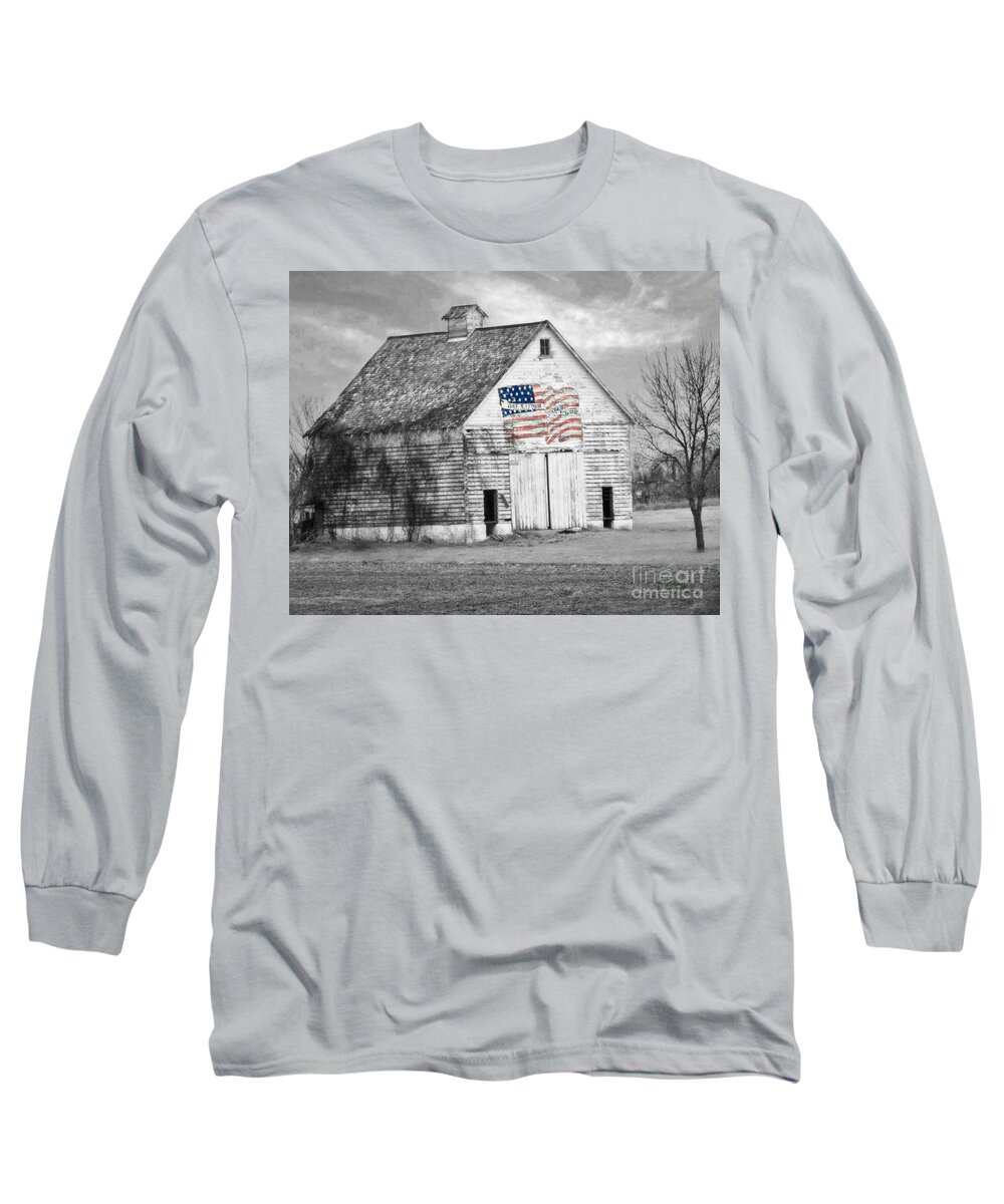 Trees Long Sleeve T-Shirt featuring the photograph Pledge Of Allegiance Crib by Kathy M Krause