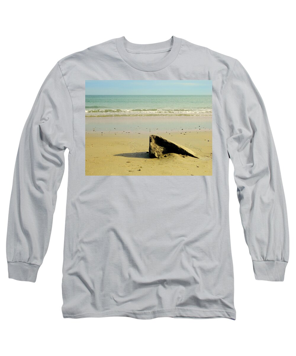 Aquinna Long Sleeve T-Shirt featuring the photograph Pointed Rock at Squibby by Kathy Barney