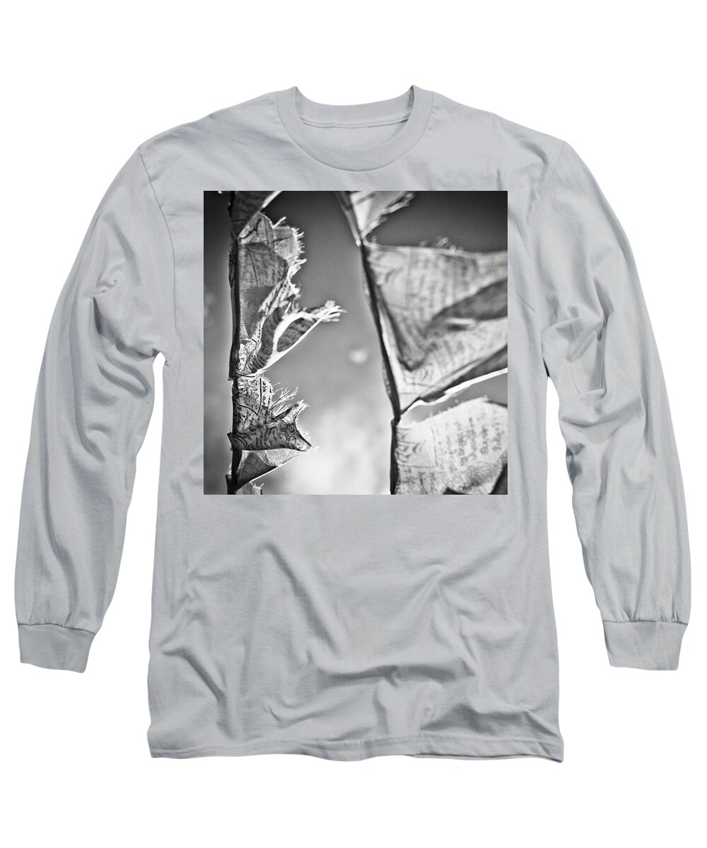 Blow Long Sleeve T-Shirt featuring the photograph Prayer Flags High In The Himalayas by Aleck Cartwright