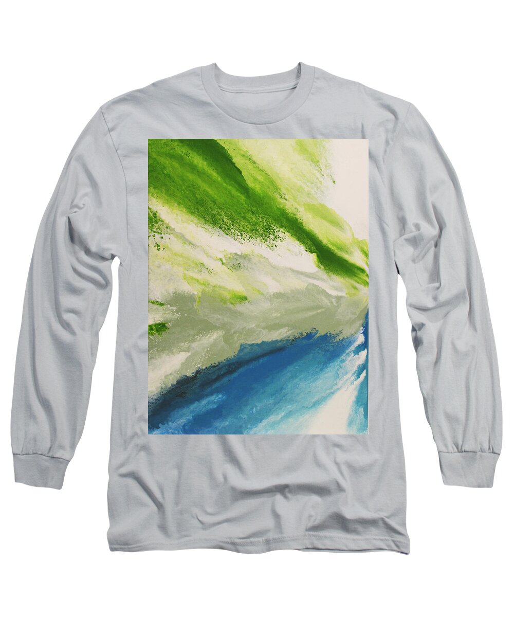 Water Long Sleeve T-Shirt featuring the painting Refresh by Linda Bailey