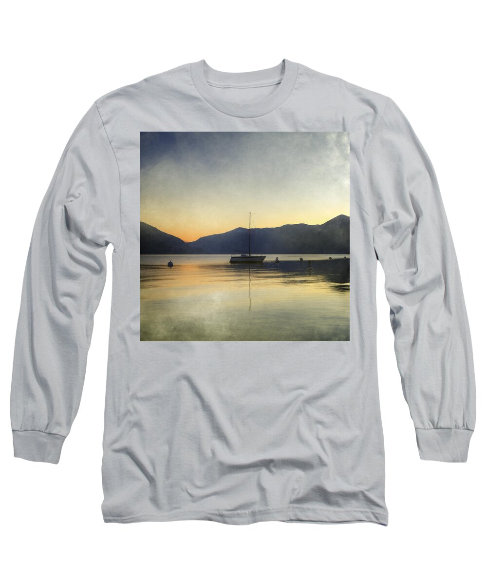 Boat Long Sleeve T-Shirt featuring the photograph Sailing Boat In The Sunset by Joana Kruse