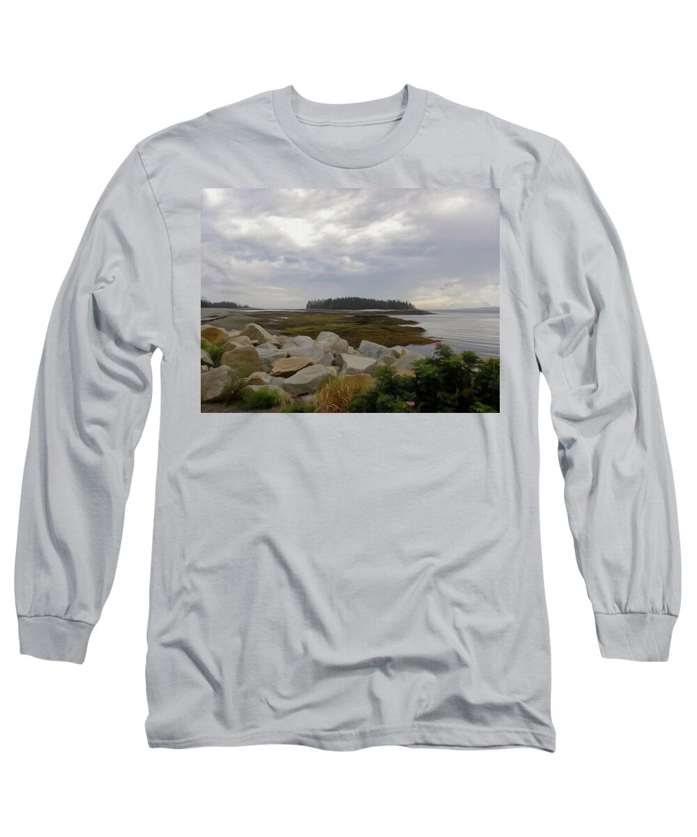 Maine Long Sleeve T-Shirt featuring the photograph Schoodic Point Maine by Jewels Hamrick