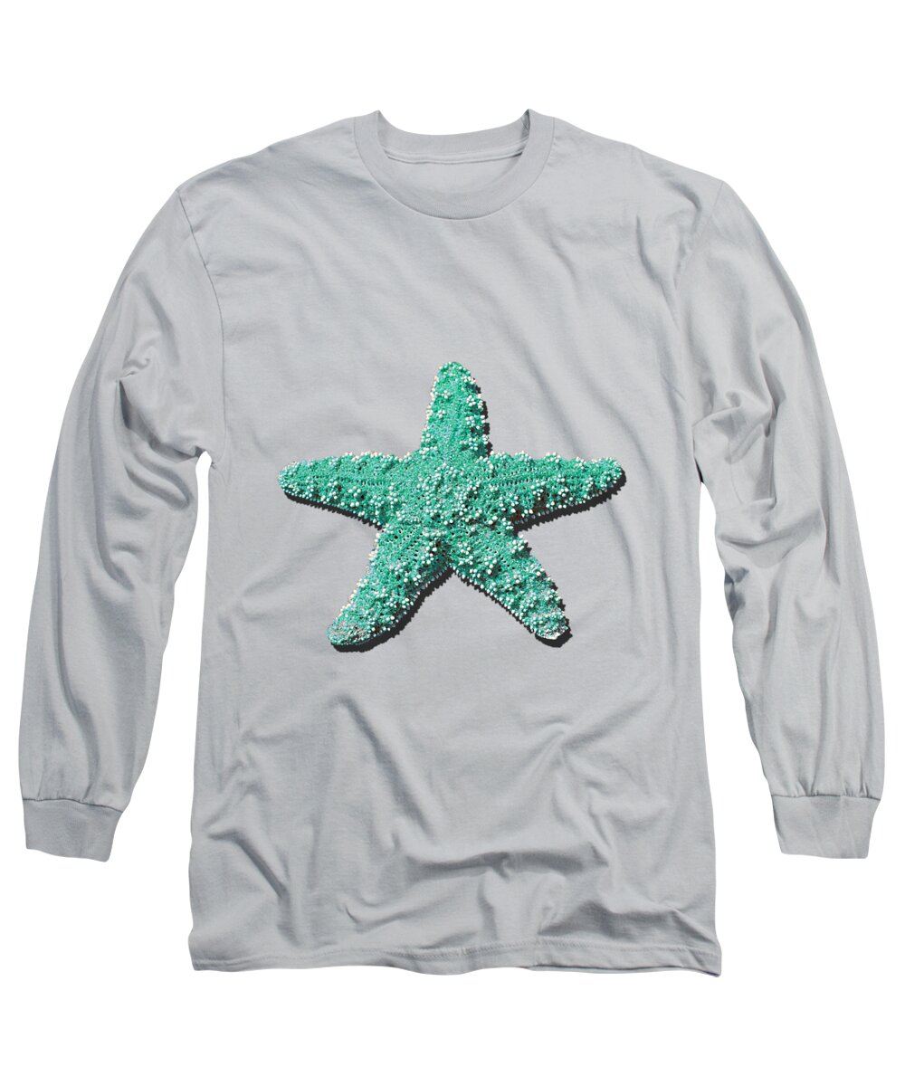 Starfish Long Sleeve T-Shirt featuring the photograph Sea Star Aqua .png by Al Powell Photography USA
