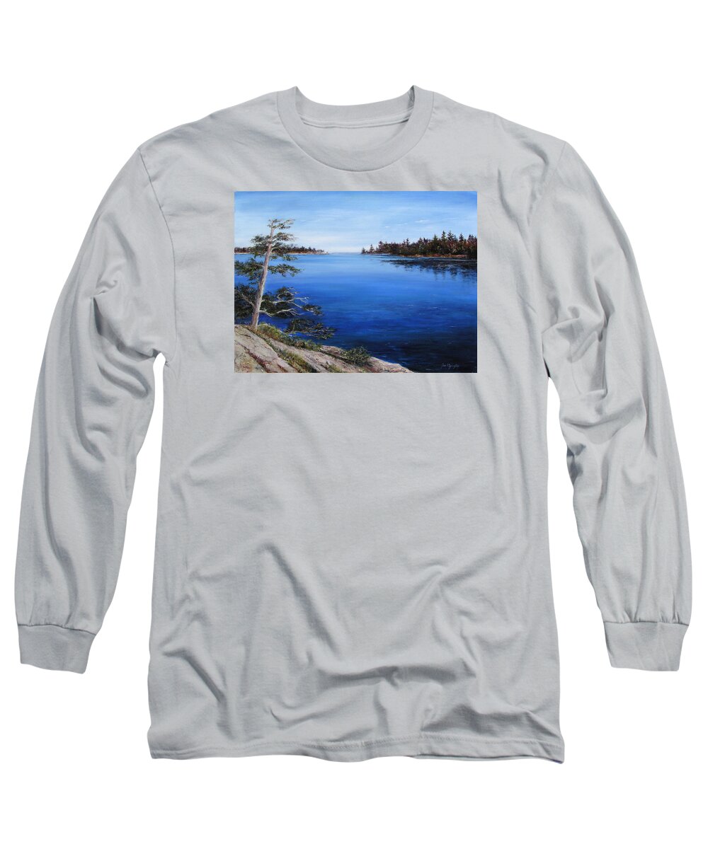 River Long Sleeve T-Shirt featuring the painting Sentinel by Jan Byington