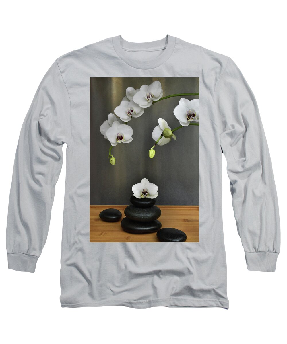 Orchid Long Sleeve T-Shirt featuring the photograph Serene Orchid by Terence Davis