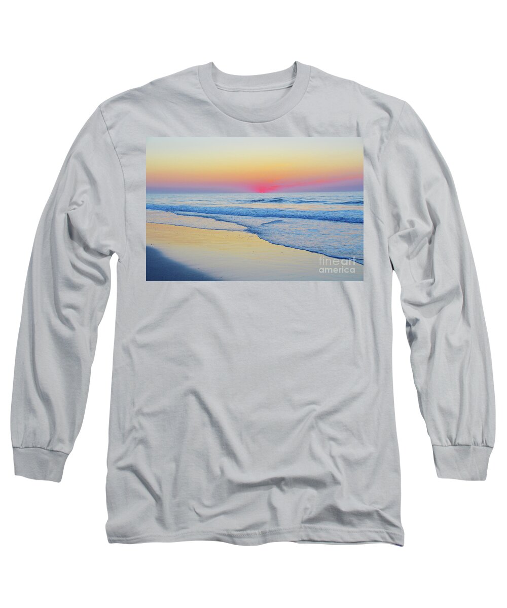 Robyn King Long Sleeve T-Shirt featuring the photograph Serenity Beach Sunrise by Robyn King
