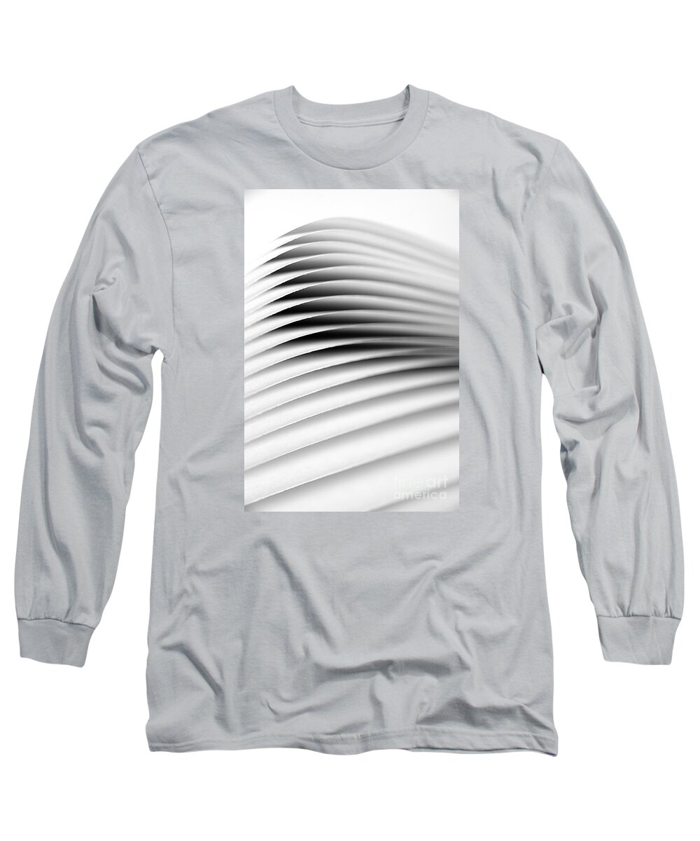 Sisteen 16 Sheet Sheets Paper Abstract Black White Monochrome Long Sleeve T-Shirt featuring the photograph Sixteen Sheets of Paper 6801 by Ken DePue