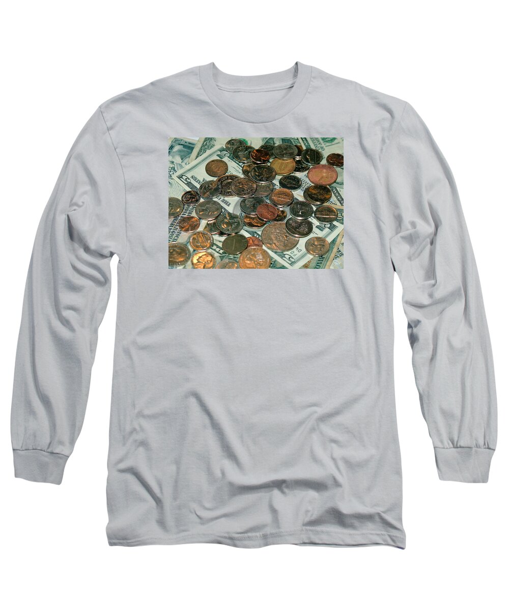 Coin Long Sleeve T-Shirt featuring the photograph Small Change by Bob Johnson