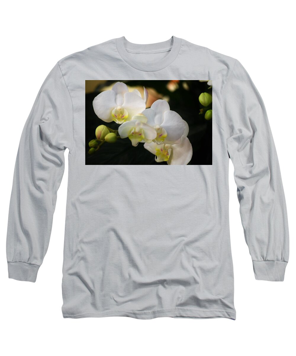 Orchids Long Sleeve T-Shirt featuring the photograph Sneak A Peek by John Glass