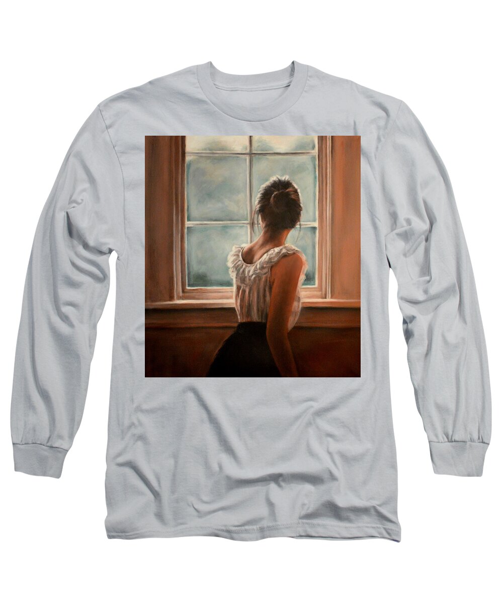 Woman Long Sleeve T-Shirt featuring the painting Stara by Escha Van den bogerd