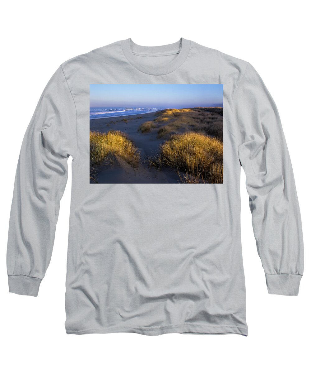 Beach Grass Long Sleeve T-Shirt featuring the photograph Sunlight on the Beach Grass by Robert Potts