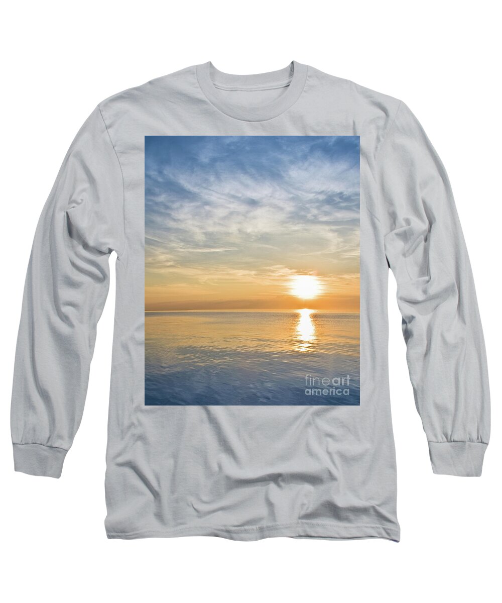 Chicago Long Sleeve T-Shirt featuring the photograph Sunrise Over Lake Michigan in Chicago by David Levin