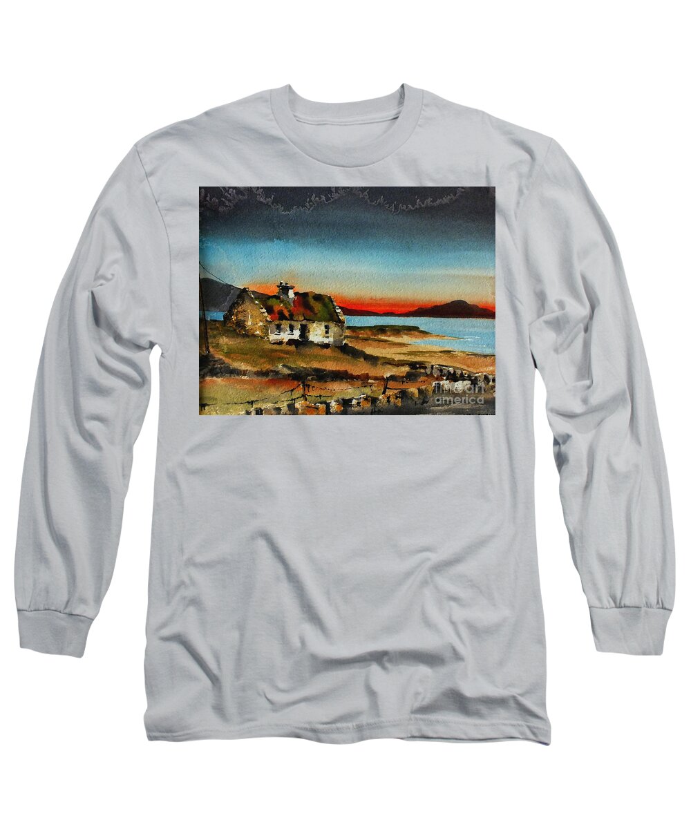 Ireland Long Sleeve T-Shirt featuring the painting F 707 Inishfree Bay near Ardra, Donegal.. by Val Byrne
