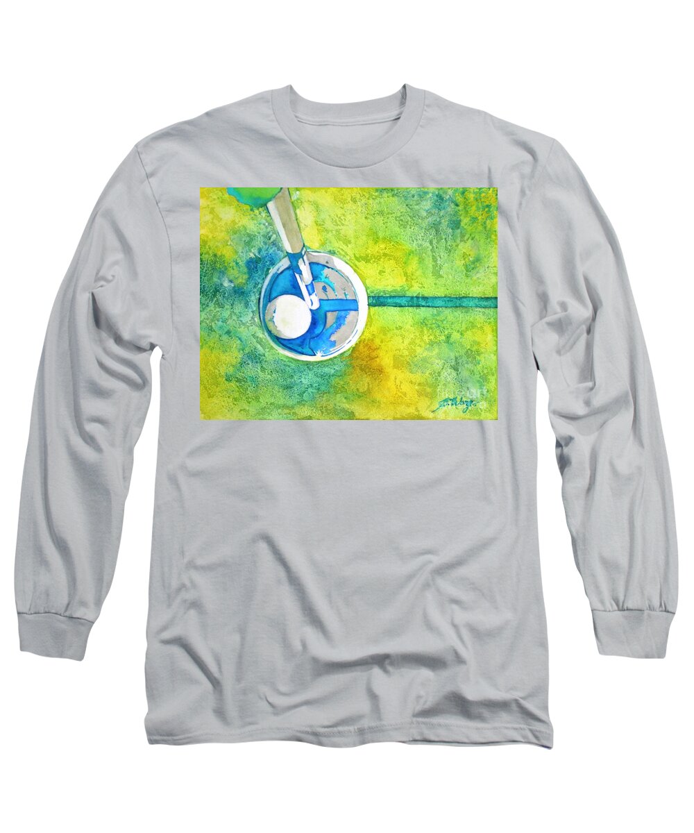 Golf Long Sleeve T-Shirt featuring the painting Sweet Anticipation - Golf series by Betty M M Wong