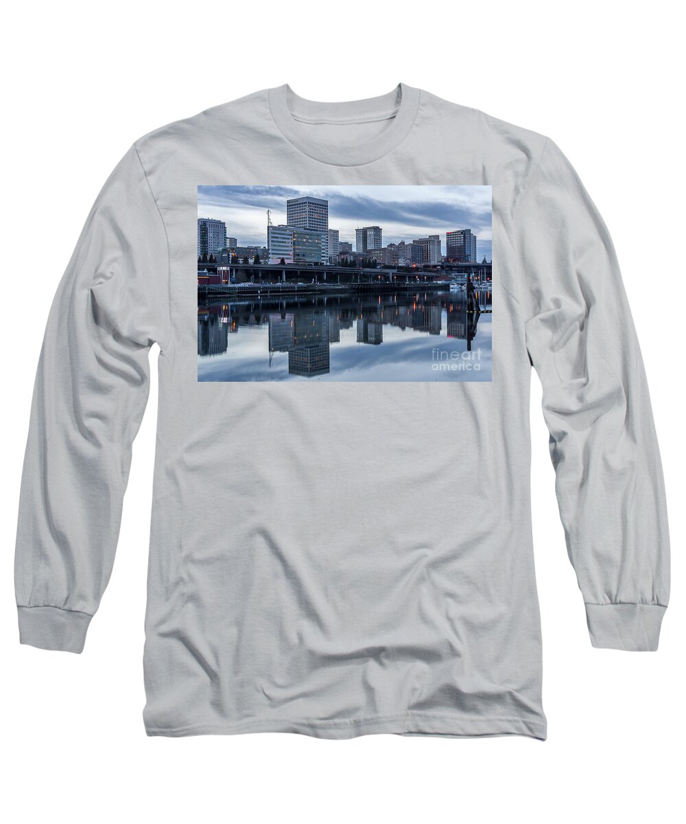 Cityscapes Long Sleeve T-Shirt featuring the photograph Tacoma Waterfront,Washington by Sal Ahmed