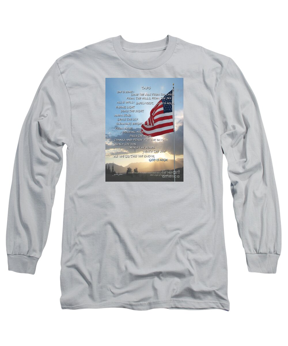 Taps Long Sleeve T-Shirt featuring the photograph Taps words by Jacqueline Shuler
