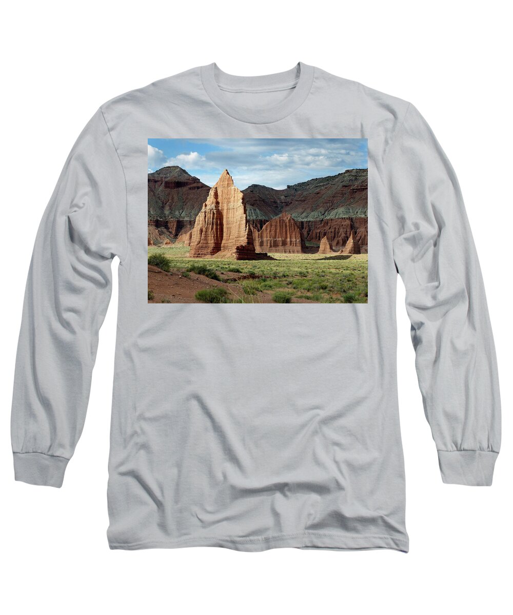 Capital Reef Long Sleeve T-Shirt featuring the photograph Temple of the Moon, Capital Reef by JustJeffAz Photography