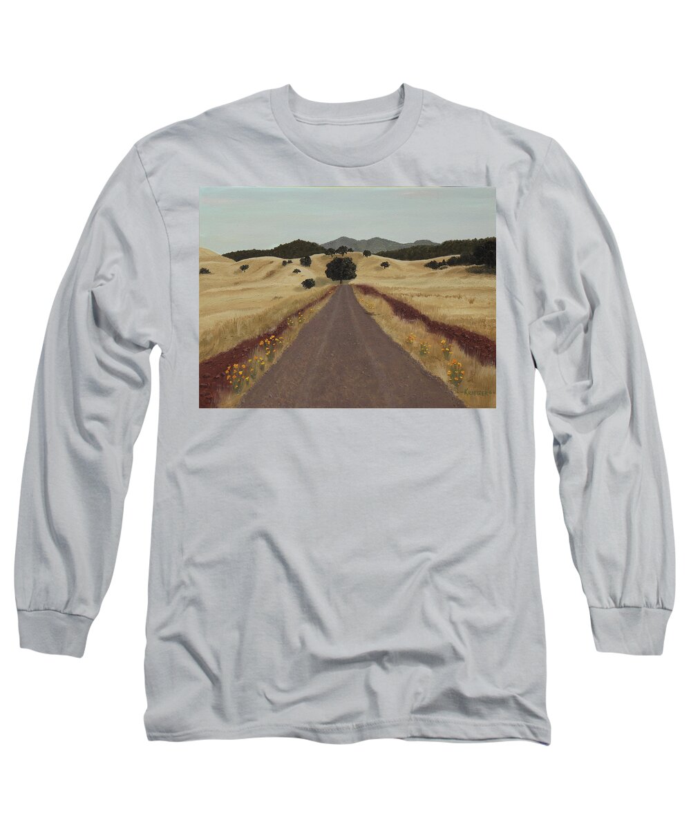 San Jose Long Sleeve T-Shirt featuring the painting The Drive by Stephen Krieger