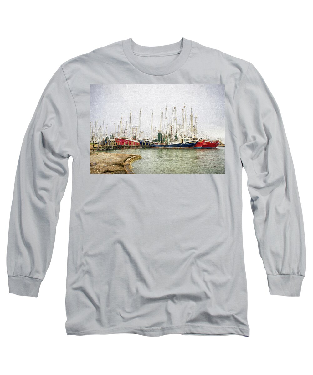 Galveston Long Sleeve T-Shirt featuring the photograph The Fleet by Victor Culpepper