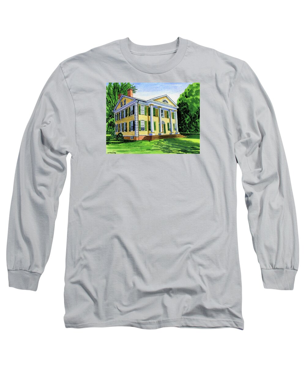 The Florence Griswold House In Old Lyme Ct. Long Sleeve T-Shirt featuring the painting The Florence Griswold house in Old Lyme Ct. by Jeff Blazejovsky