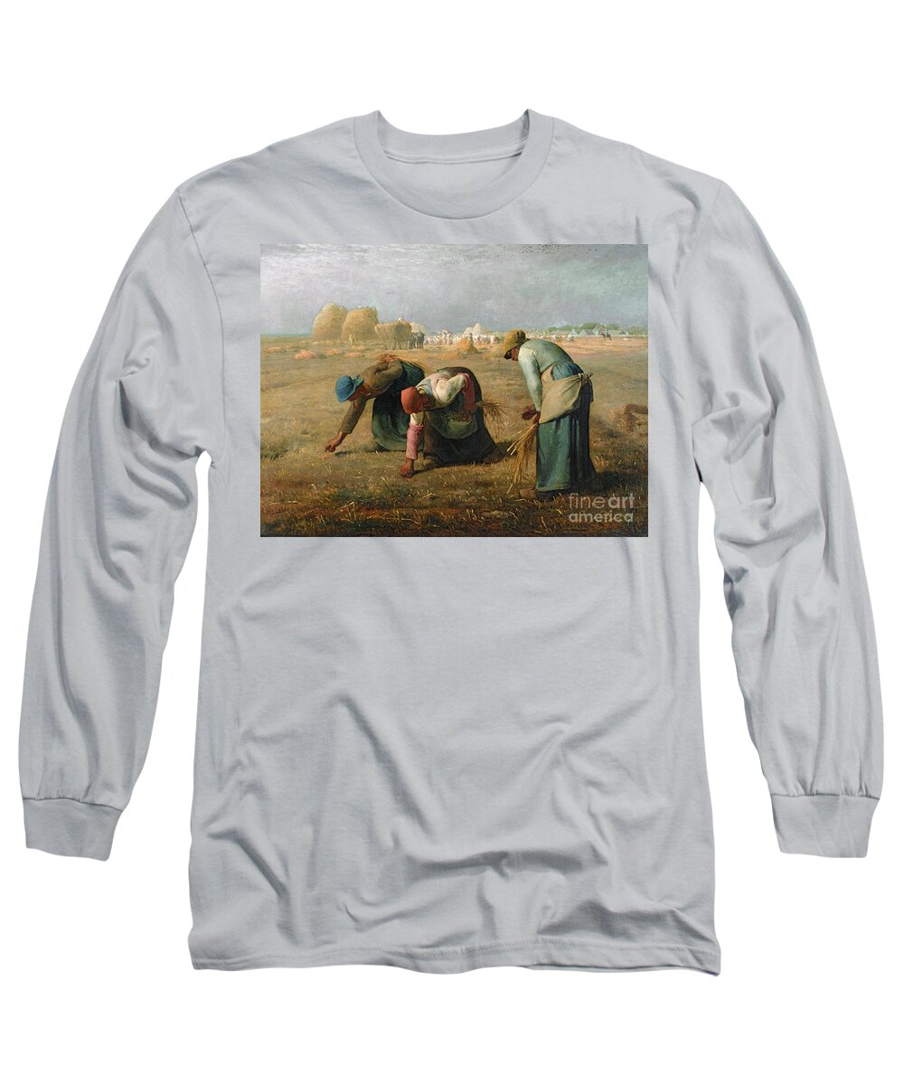 The Long Sleeve T-Shirt featuring the painting The Gleaners by Jean Francois Millet