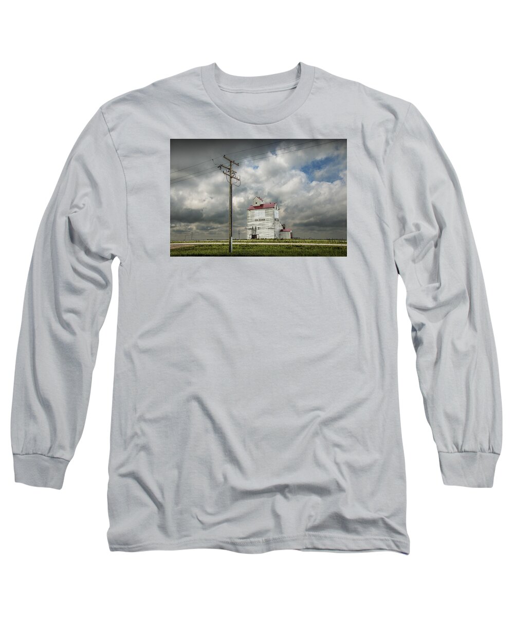 Art Long Sleeve T-Shirt featuring the photograph The Grain Elevator in Dog River by Randall Nyhof