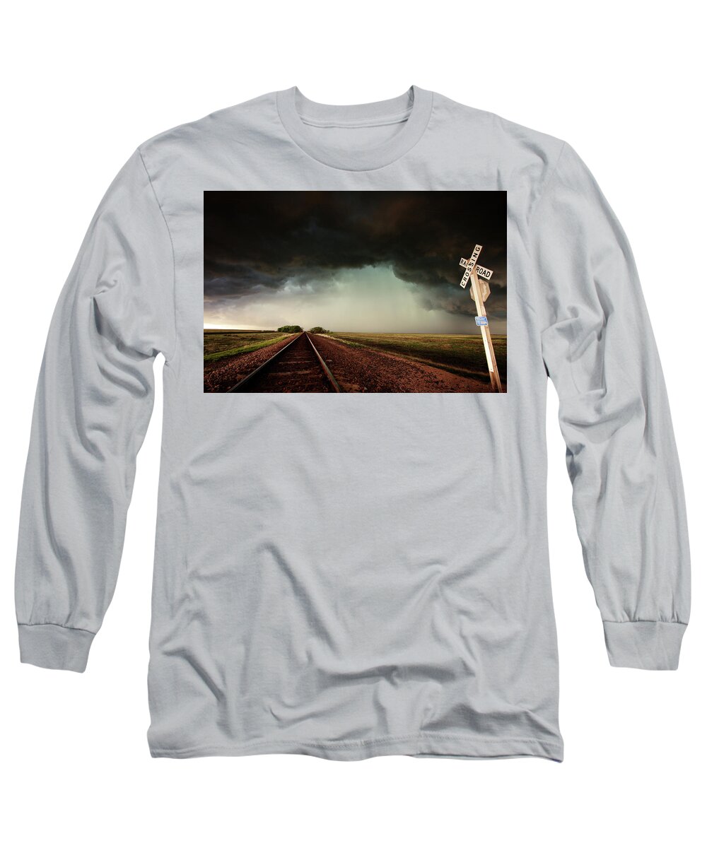 Landscape Long Sleeve T-Shirt featuring the photograph The last Train to Darksville by Brian Gustafson