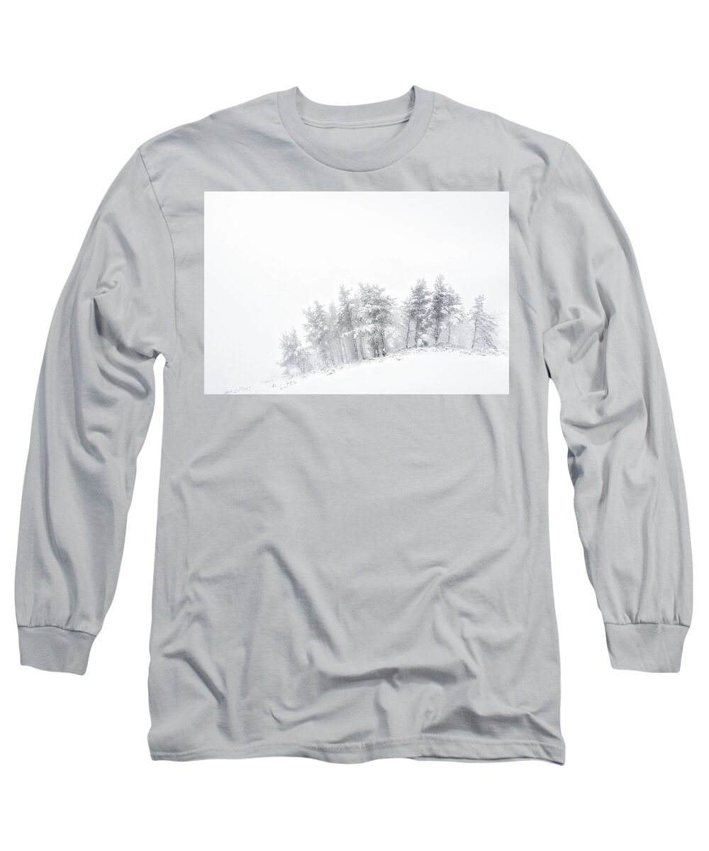 Winter Long Sleeve T-Shirt featuring the photograph The minimal forest by Mikel Martinez de Osaba